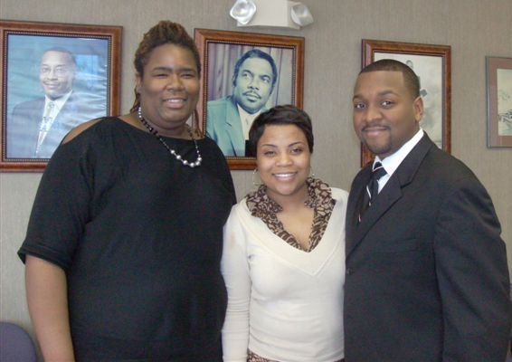Young adults serving